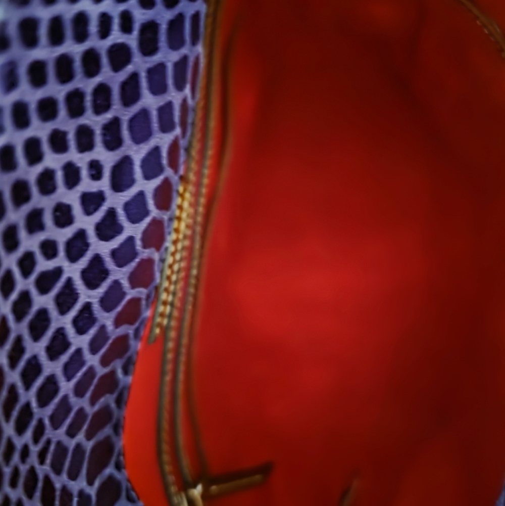 Dooney & Bourke Purple Snake Print Shoulder Bag - Picture 5 of 7